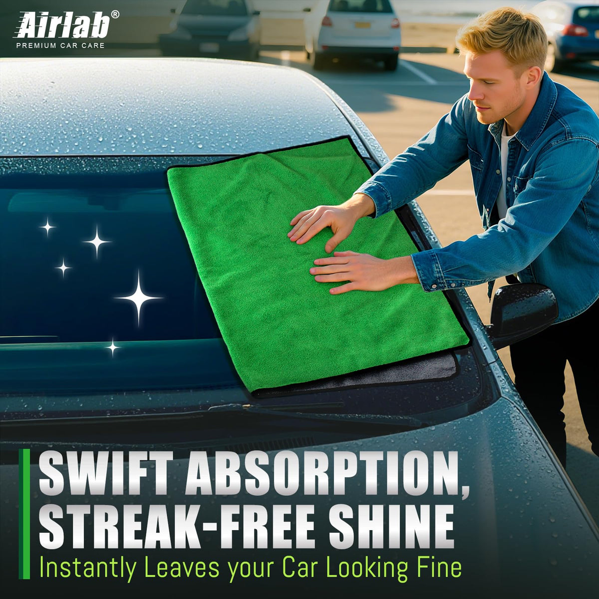 Airlab neatly folded towel stored with hook for easy garage access