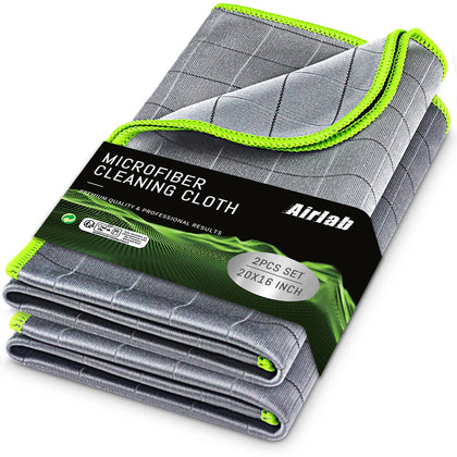 Airlab front view of grey-green towel showing compact, high-absorbency design