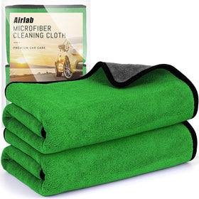 Airlab front view of towel packaging showing large size and color benefits