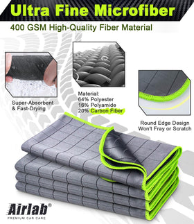 Airlab towel held in hand showing 20x16 size for easy handling