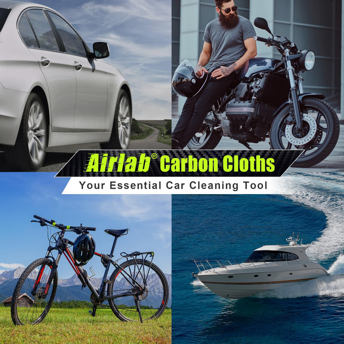 Airlab towel used in a garage detailing setting, professional result