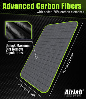 Airlab plush 400GSM pile detail for rapid water pickup and streak-free finish