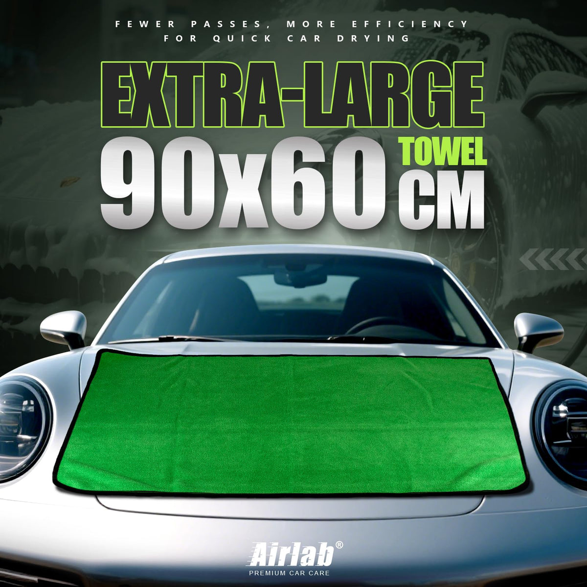 Airlab close-up of plush 500GSM microfiber texture for superior absorption