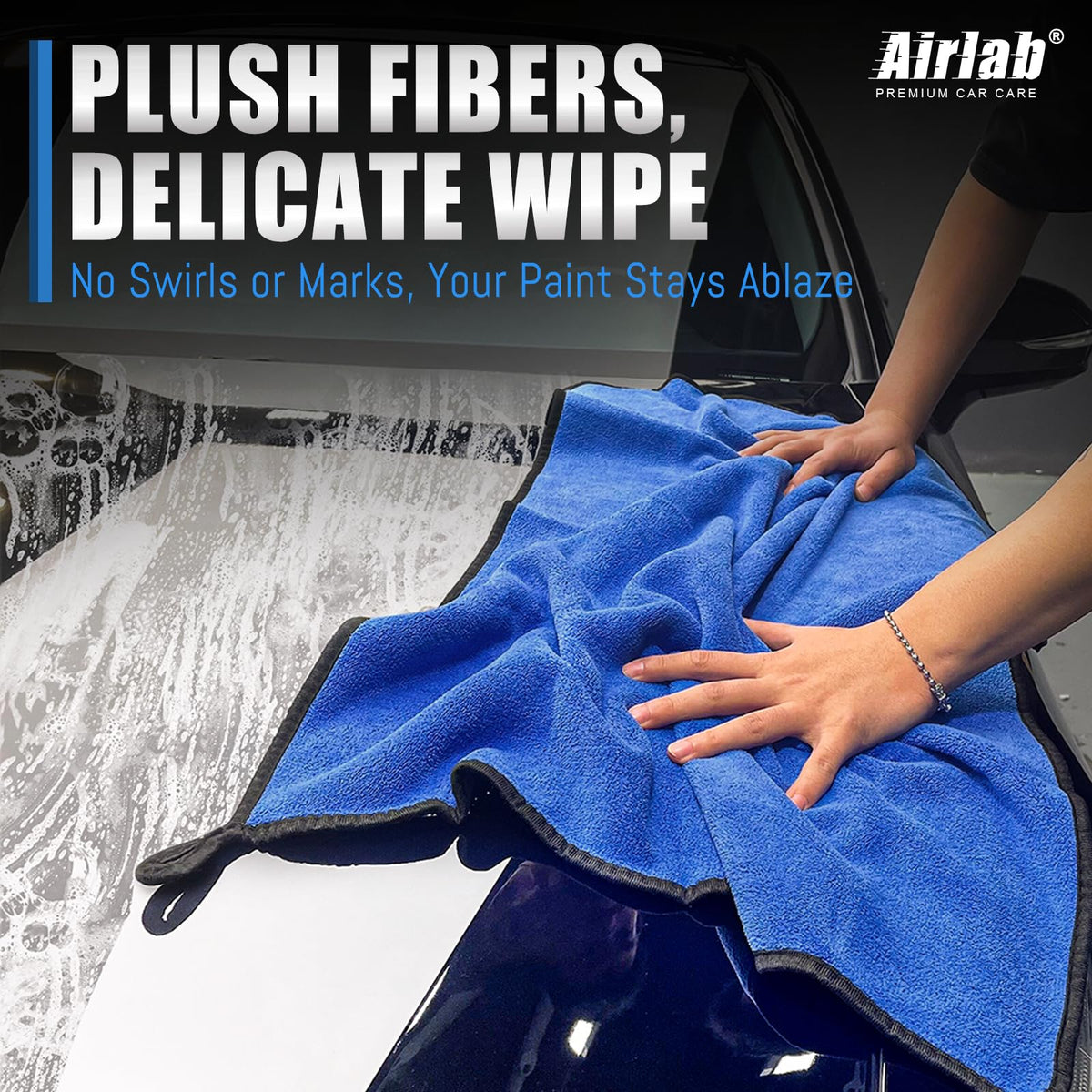 Airlab grey and blue towel color contrast displayed for stylish utility