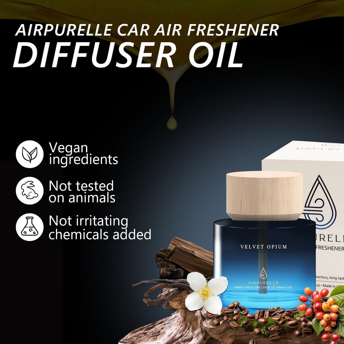 AirPurelle placed in car cup holder demonstrating secure fit and tidy appearance