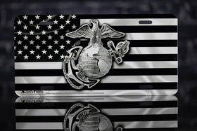 Airstrike USMC close detail of printed black flag emphasizing crisp high-definition graphics