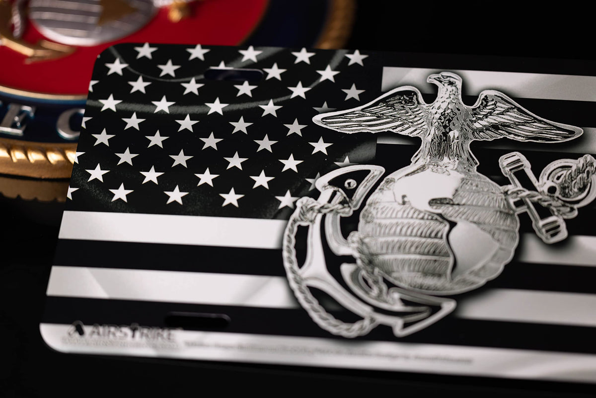Airstrike USMC closeup of print and coating highlighting UV protective finish and color clarity