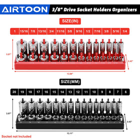 AIRTOON tray holding deep sockets to demonstrate secure fit and organized storage