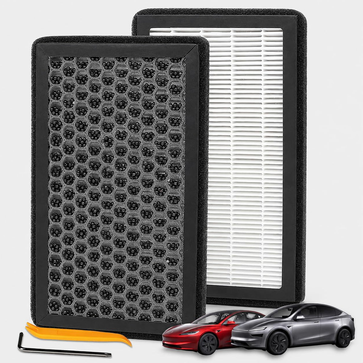 AIRVOLT front packaging showing two cabin filters and benefits