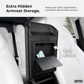 AIRVOLT installed in Tesla lifestyle shot improving interior organization