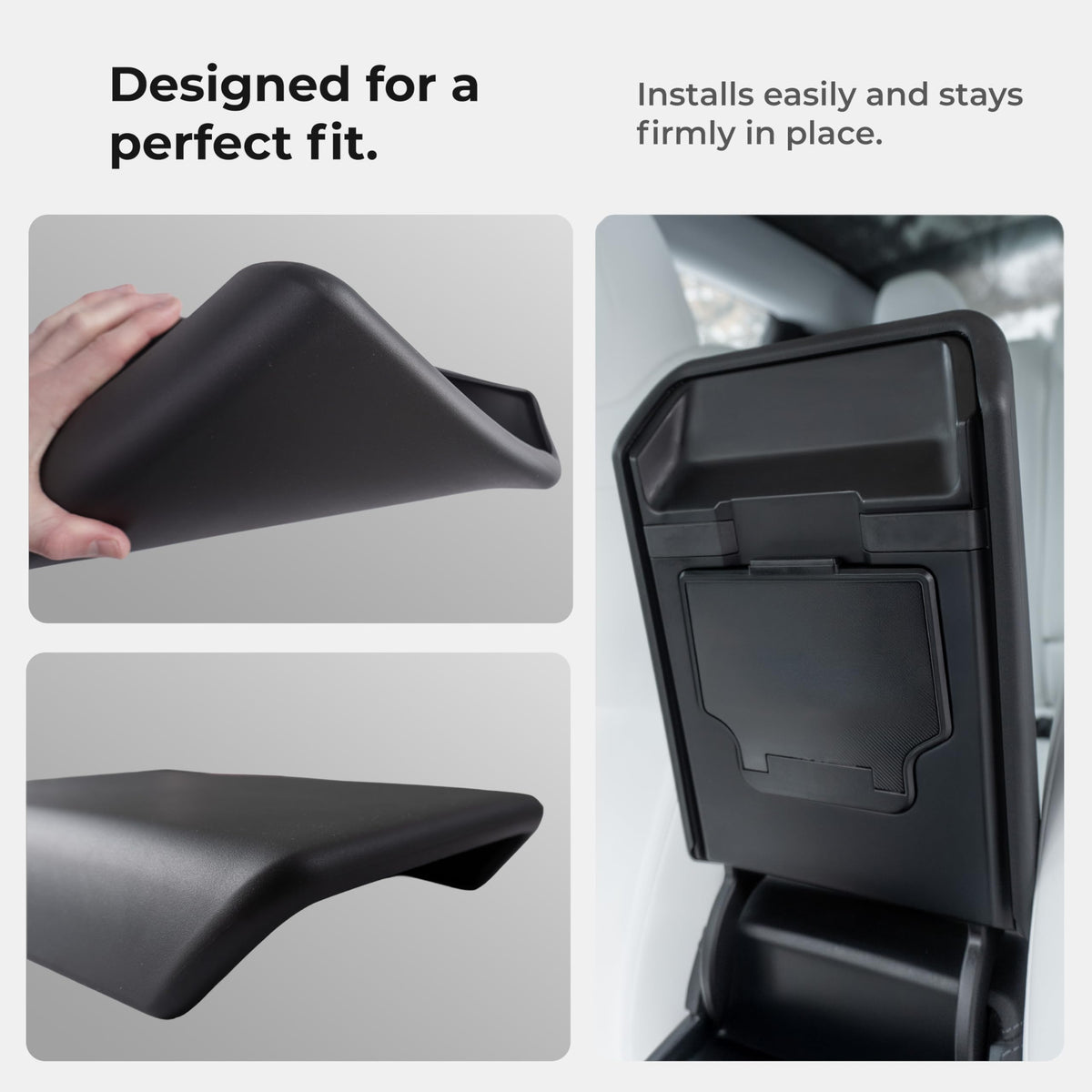 AIRVOLT lifestyle shot of cover in Tesla interior emphasizing stylish protection