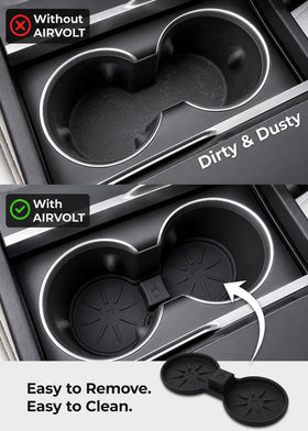 AIRVOLT sunglasses holder in use keeping eyewear secure and accessible