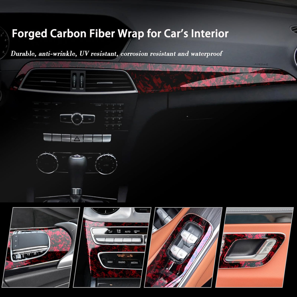 Aisbarika applied on side mirror demonstrating smooth fit and protection