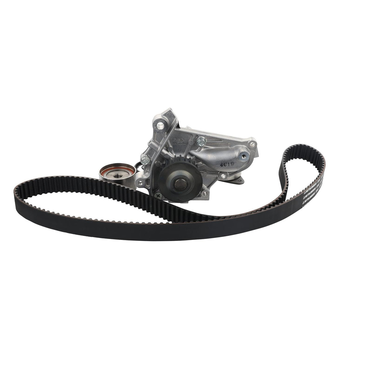 AISIN water pump close-up showing diecast housing and seal detail for long-lasting reliability