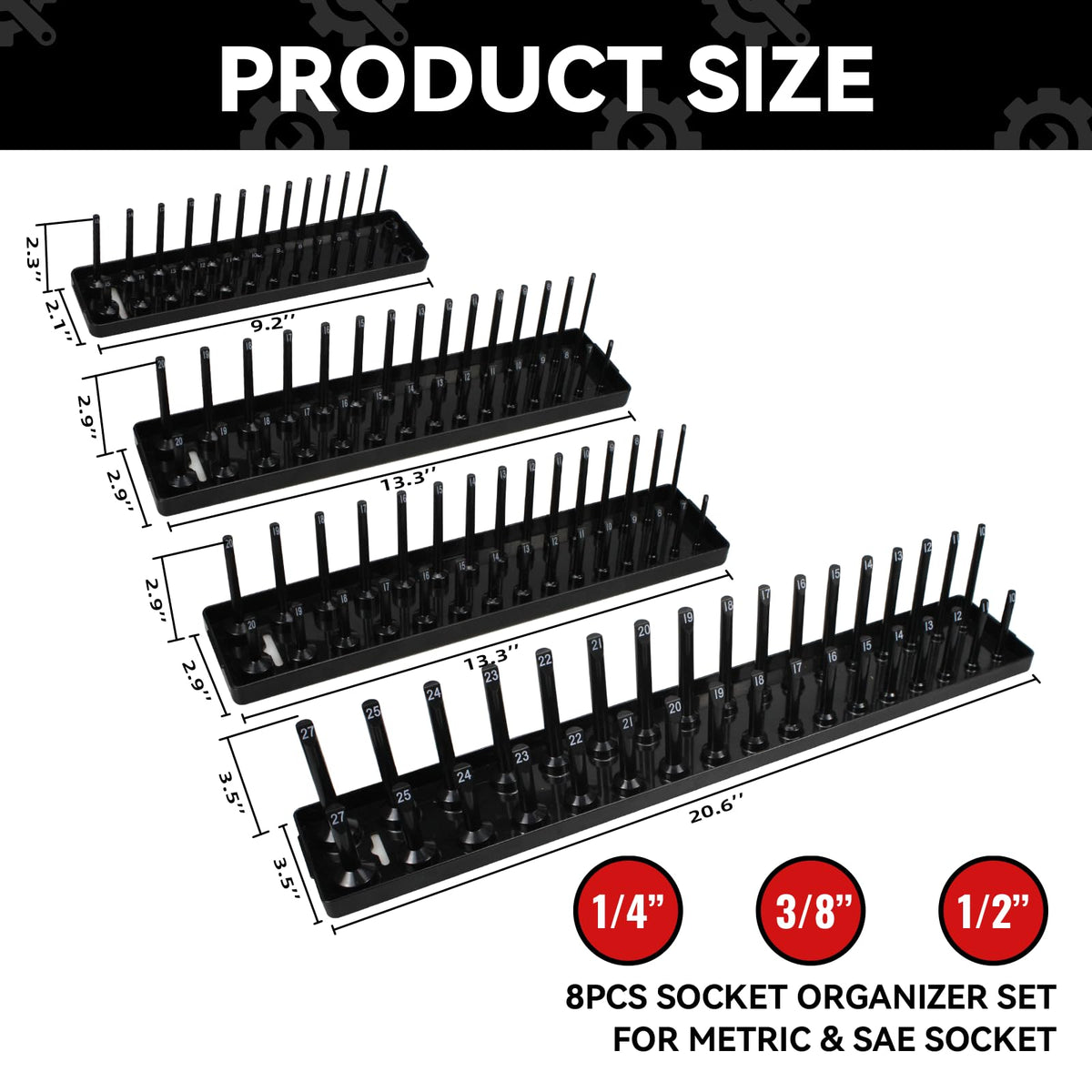 AIUITIO assembled sockets on rails demonstrating capacity and orderly layout
