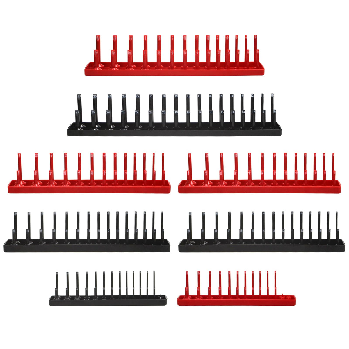 AIUITIO front view of full 8-piece tray set showing organized sockets and quick access