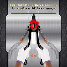 AIUITIO rivet gun nosepieces mounted on handle for tool-free, fast size changes