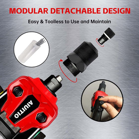 AIUITIO rivet gun with assorted rivets and drill bits ready for immediate project use