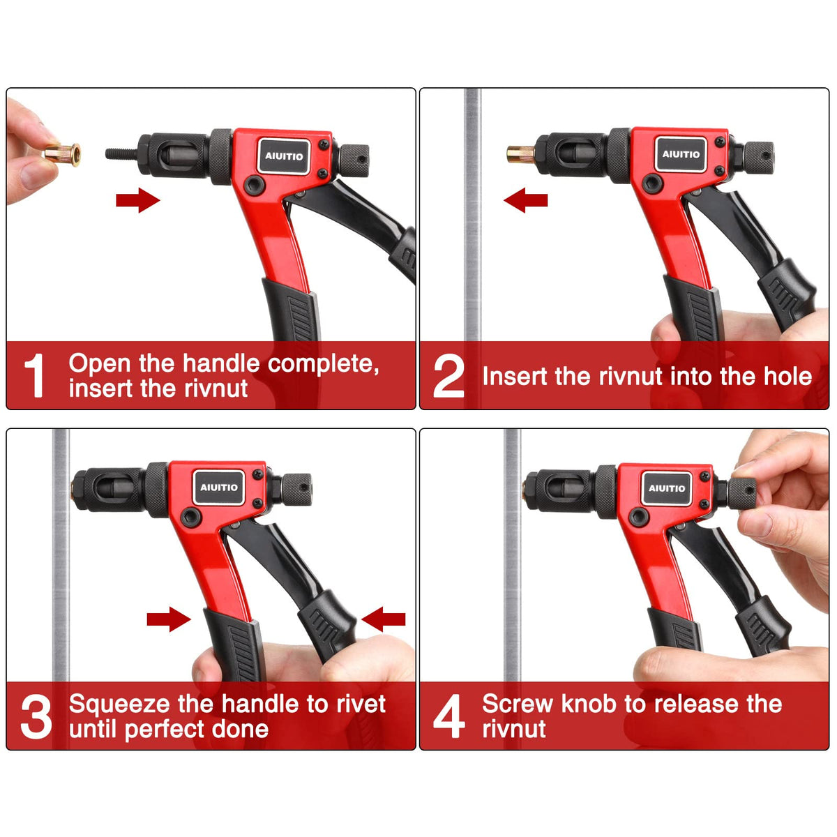 AIUITIO tool being used in a tight space showing reach and single-hand advantage