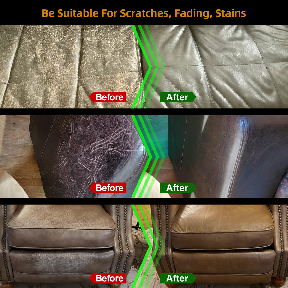 AIUKBL applying balm to a sofa arm to conceal scratches and restore color