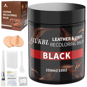 AIUKBL front jar view showing black recoloring balm and clear product info benefit restoration
