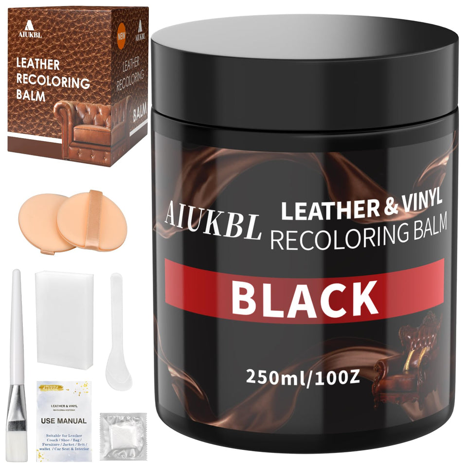 AIUKBL front jar view showing black recoloring balm and clear product info benefit restoration