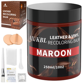 AIUKBL front packaging showing maroon leather balm and clear label, restoring color