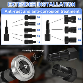AIUWIZO expandable collets laid out to show range 8–32mm for matching bearing bores