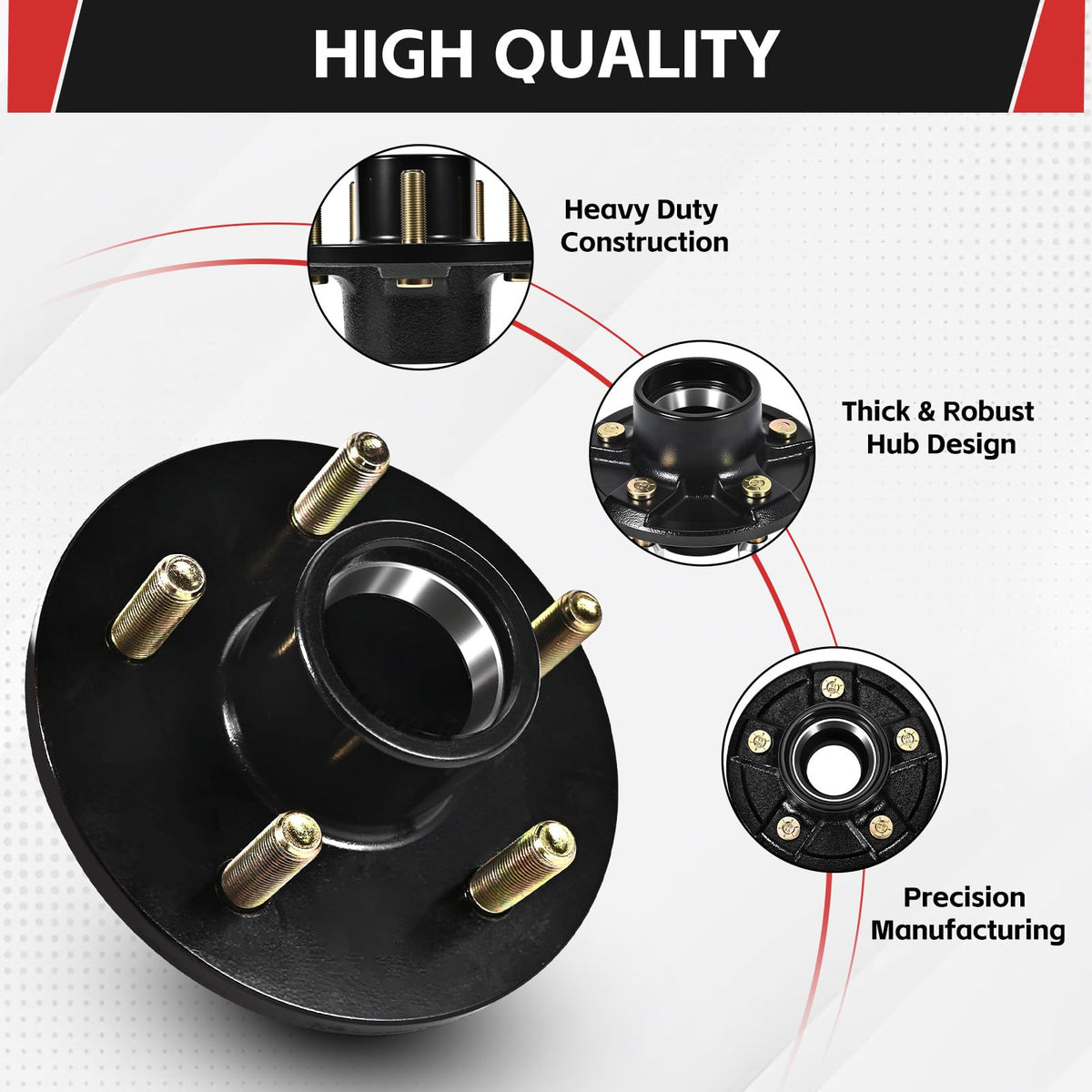 AIUWIZO hub beside ruler showing scale for correct spindle and bolt pattern match