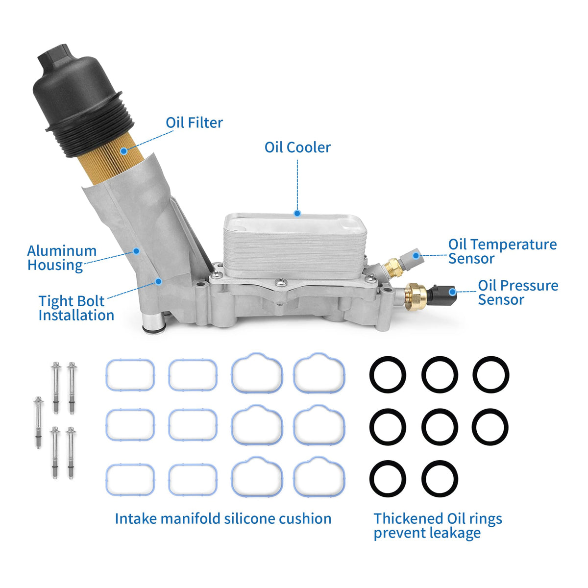 AIWGIW oil cooler port detail illustrating secure connections and corrosion resistance