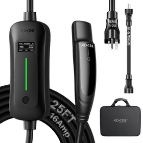 AIXINE front view of portable Tesla charger showing compact design and easy handling