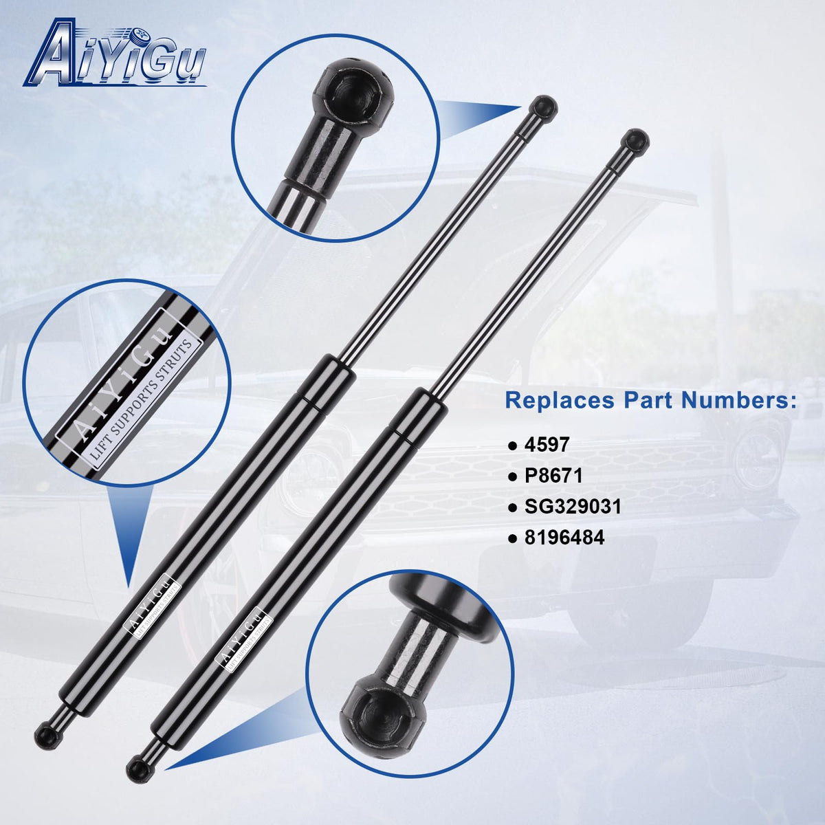 AiYiGu 4597 upper ball stud mount closeup demonstrating secure OEM-style attachment