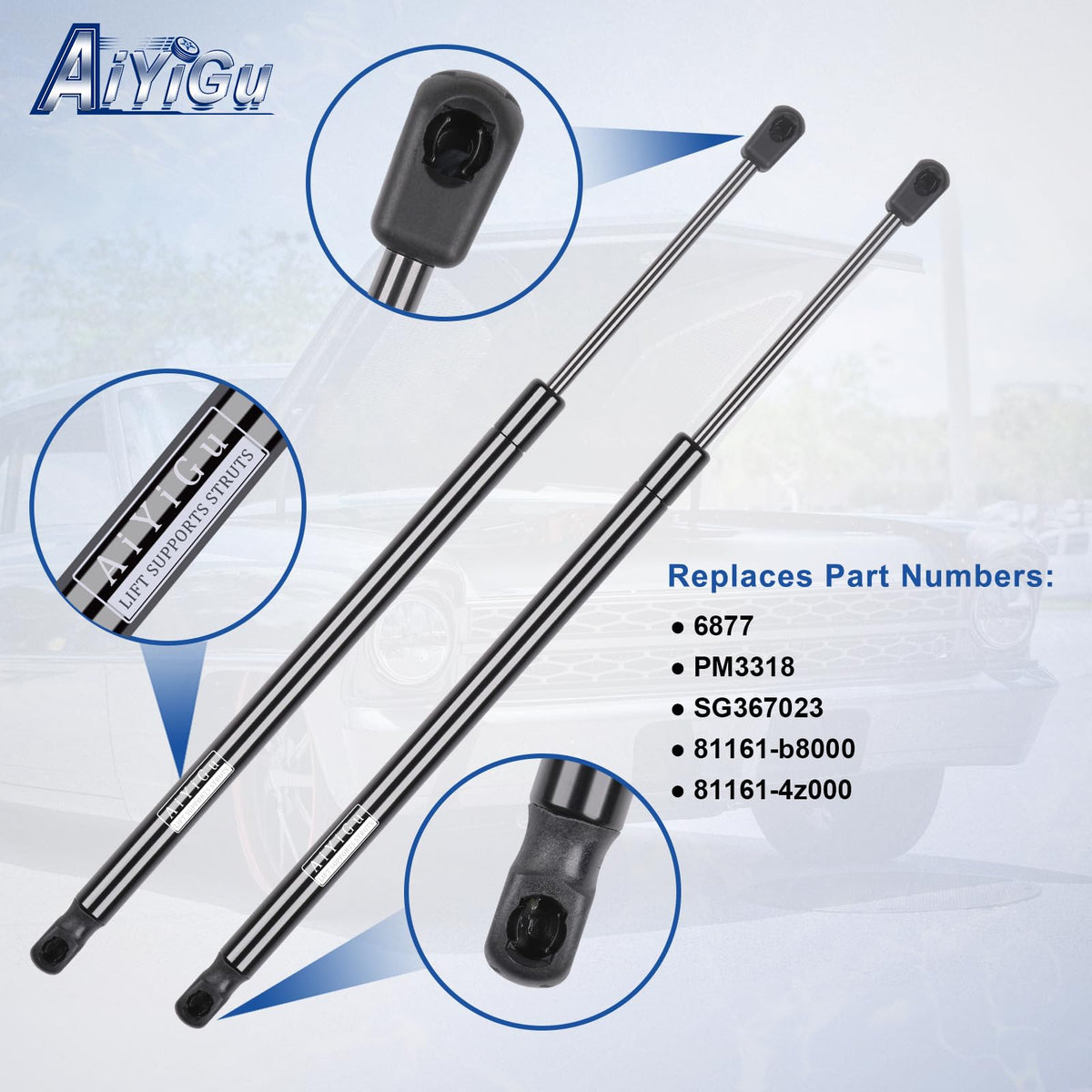 AiYiGu strut compressed length detail demonstrating compact fit