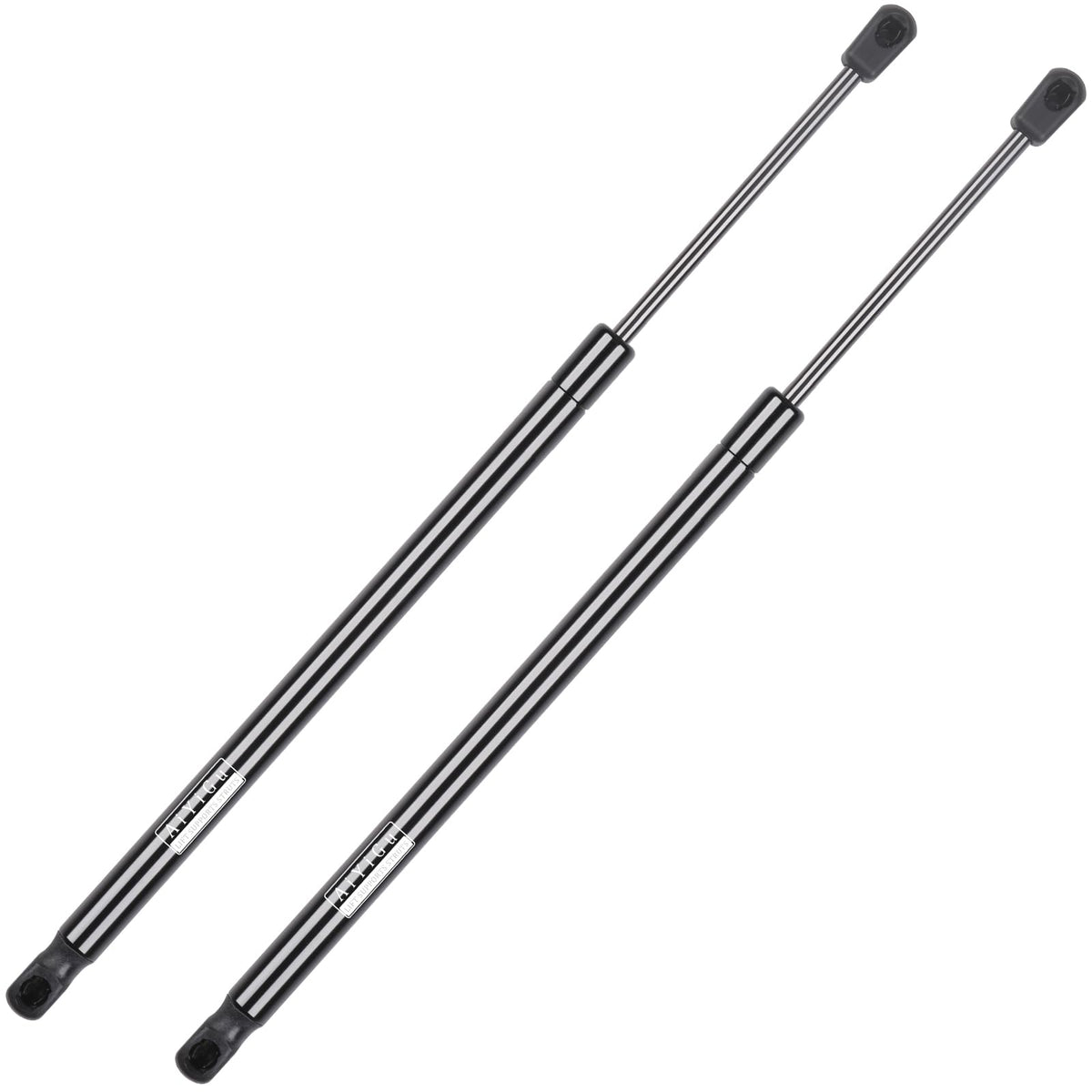 AiYiGu hood strut pair packaging showing contents and fit benefits