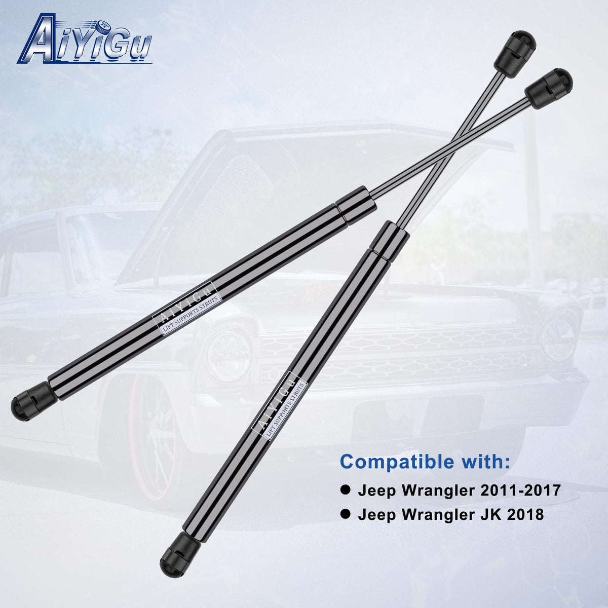 AiYiGu compressed and extended struts beside ruler showing exact lengths