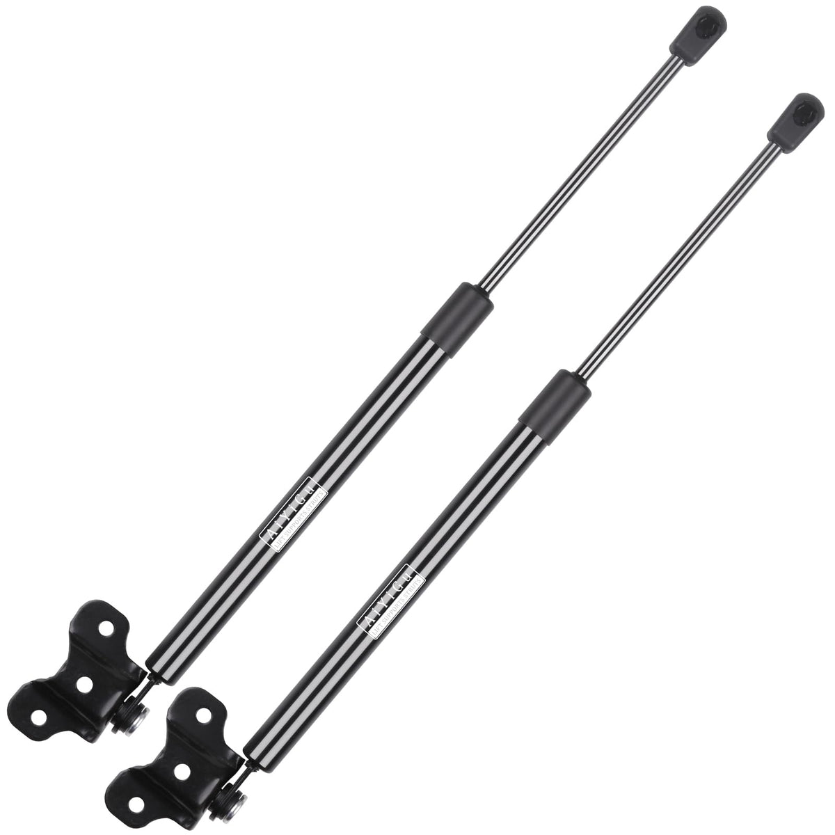AiYiGu packaged hood strut pair showing contents and fit assurance