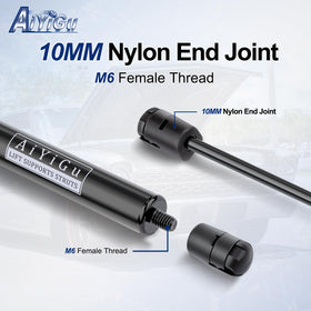 AiYiGu measured strut next to ruler showing 12.01" compressed and 18.95" extended lengths