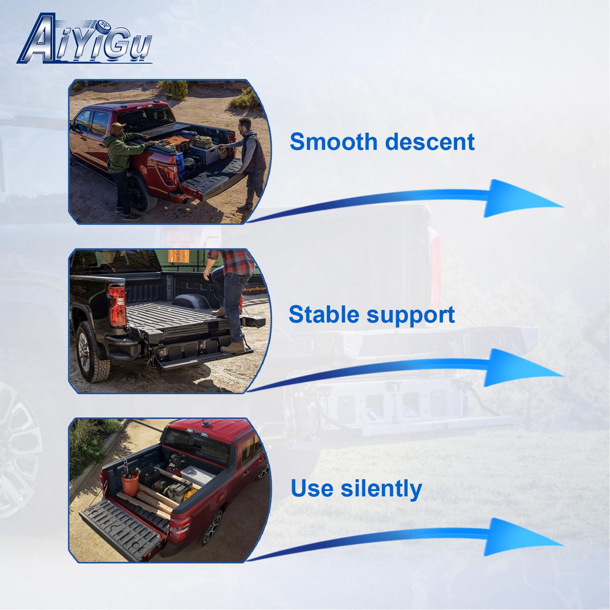 AiYiGu lifestyle shot of Tacoma rear during loading for convenience