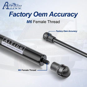 AiYiGu strut next to ruler showing 10.08" compressed and 16.85" extended