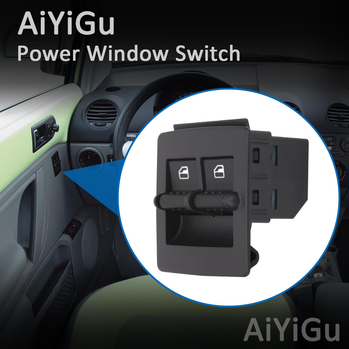 AiYiGu switch next to ruler illustrating compact size for correct fit