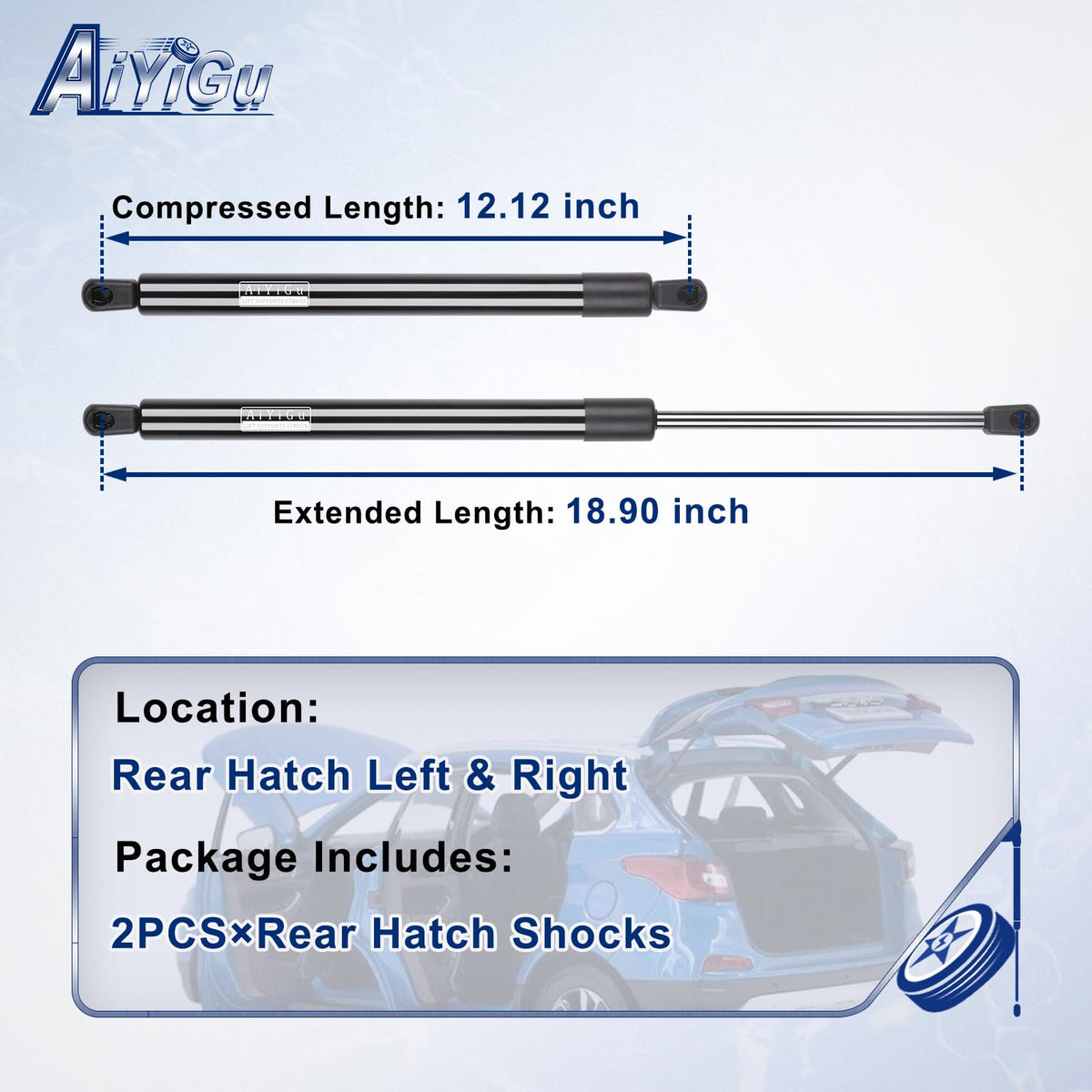 AiYiGu strut close-up of ball end showing secure mounting benefit