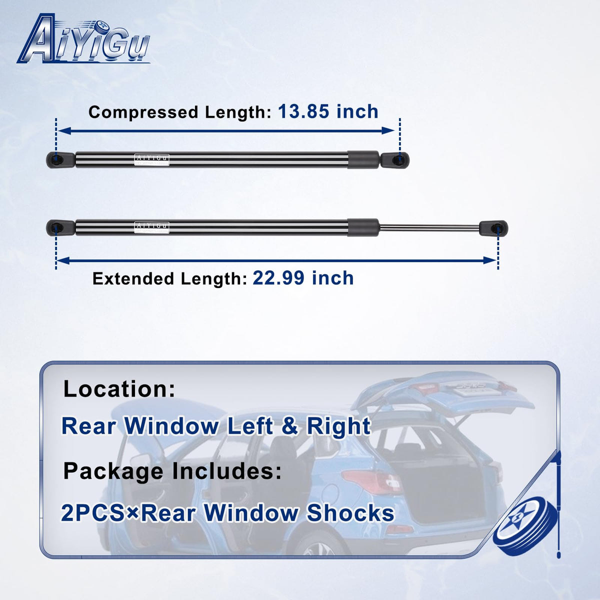 AiYiGu strut compressed length close-up for accurate fit verification