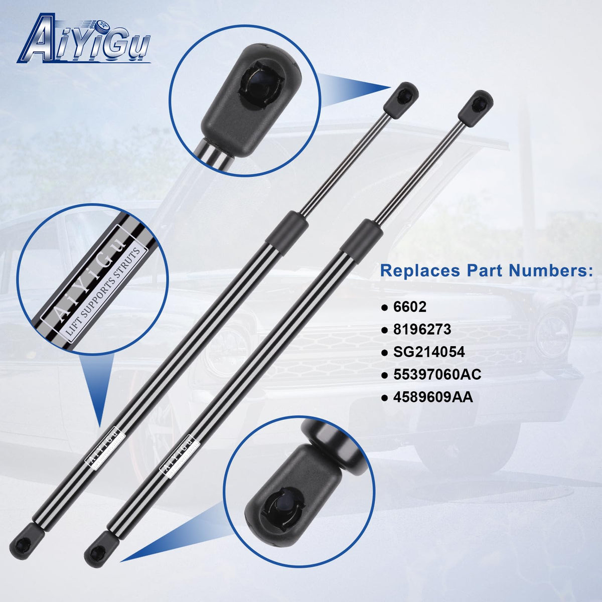 AiYiGu strut fully extended showing full travel and reliable support