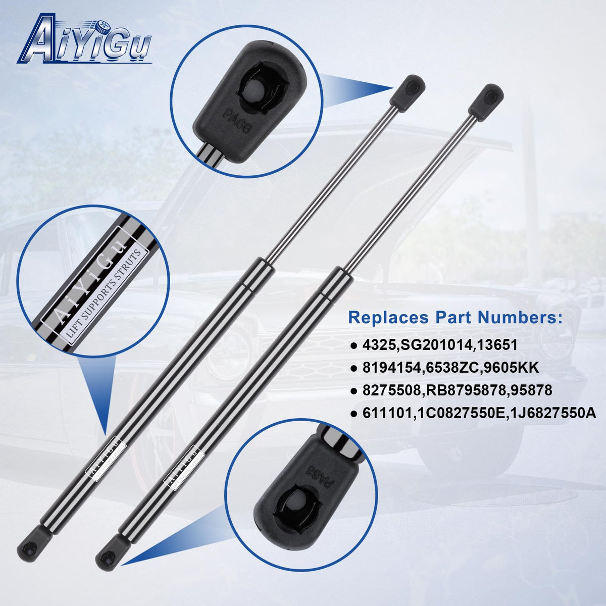 AiYiGu label with part numbers showing compatibility and easy verification benefit