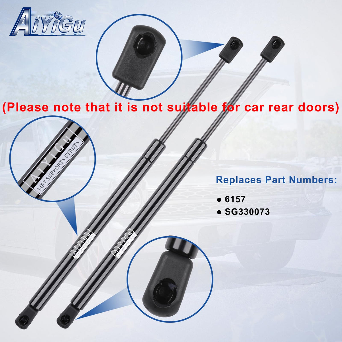 AiYiGu strut mounted on rear liftglass demonstrating secure hold and easy lift