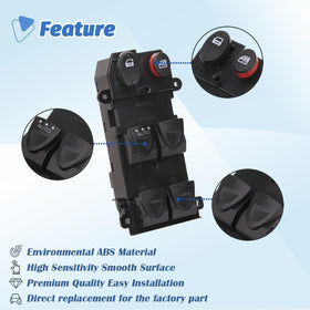 AiYiGu switch installed in driver door demonstrating plug-and-play replacement