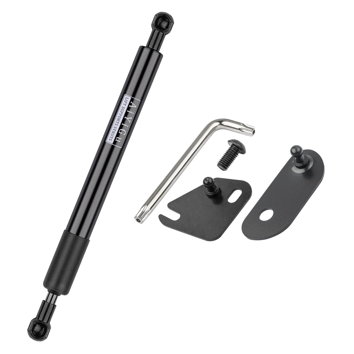 AiYiGu front assembly showing mount plates and shock for secure fit and durability