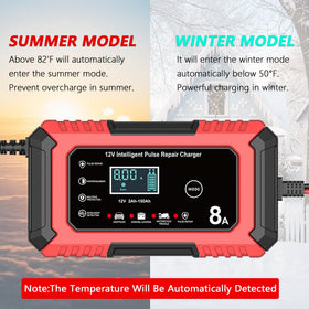 AIYONFEI connected to a motorcycle battery for reliable maintenance