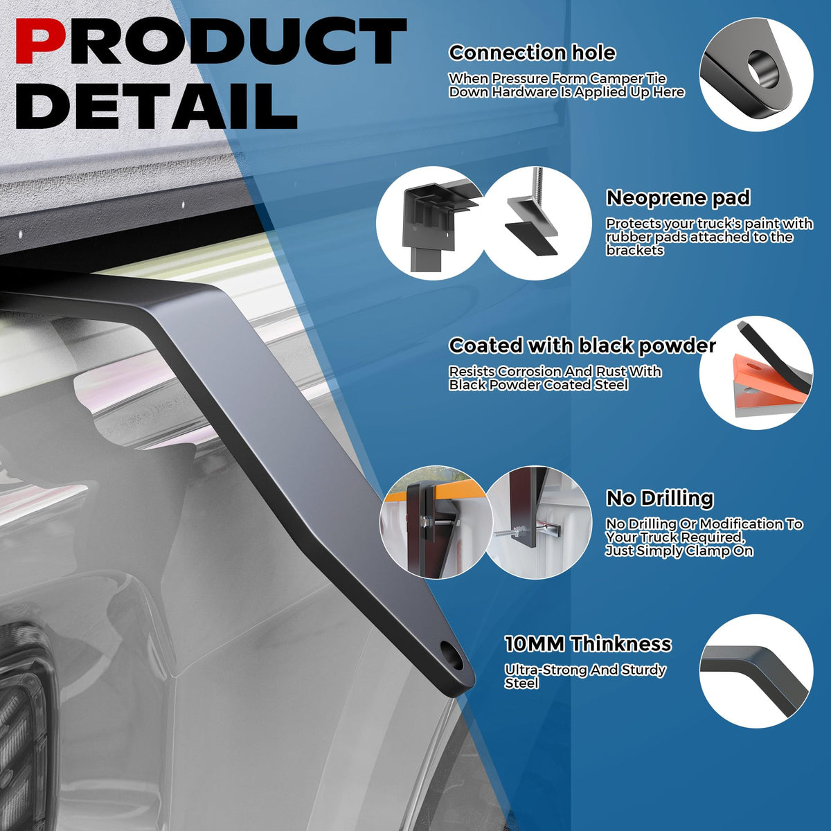 AIYOTAR neoprene pad on clamp protecting truck paint during use