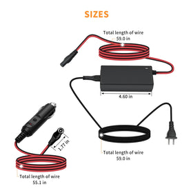 AIZYSY AC cord plug connection detail ensuring secure mains charging